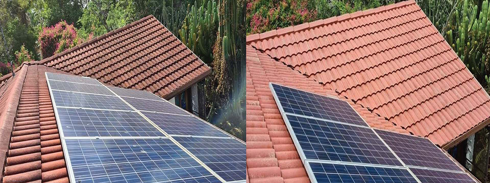 Tiled Roof with Solar Panels